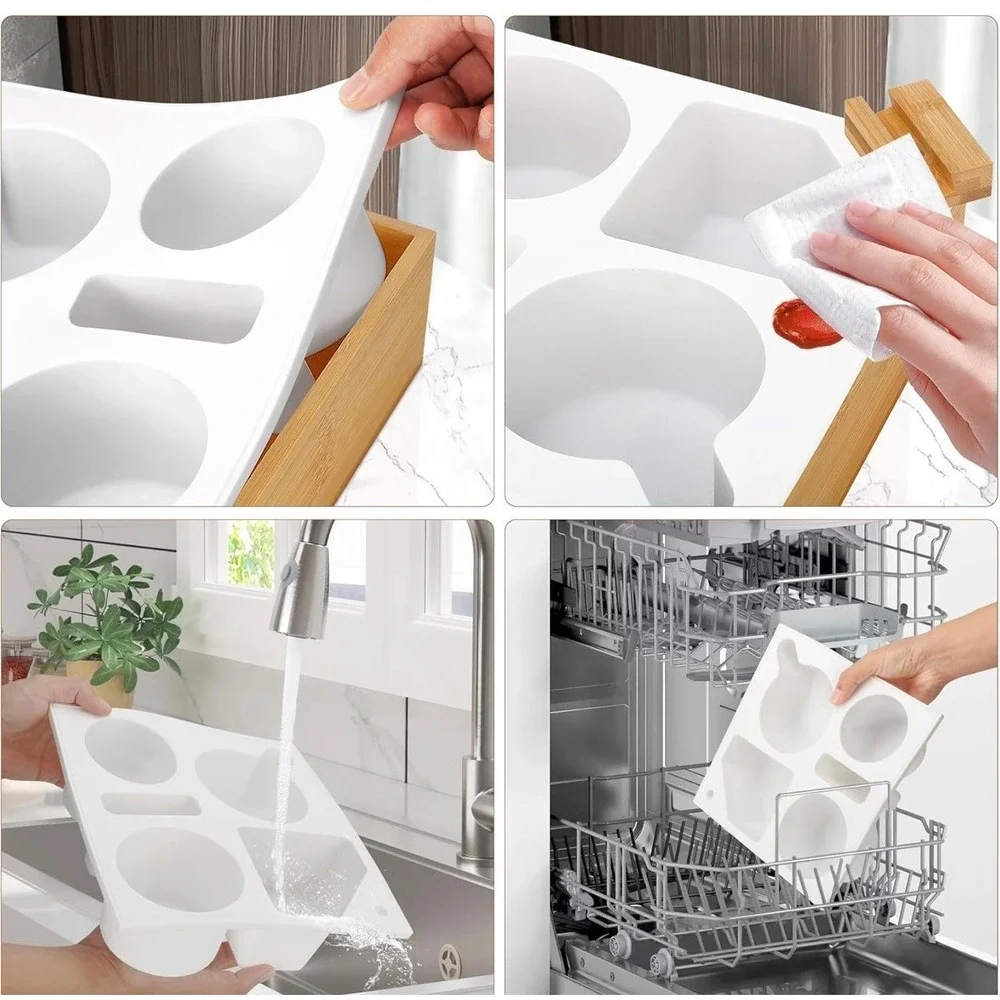 White Bamboo Couch Caddy Tray Rotatable Holder Snack Drink Remote‎ Organizer